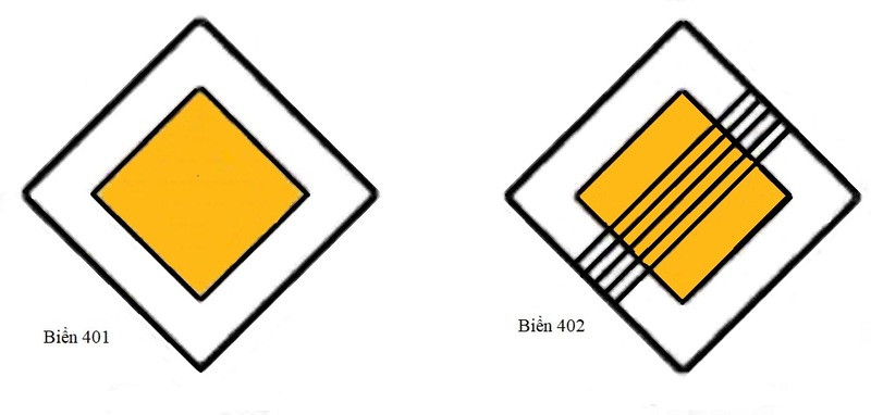 Biển báo I.402 báo hiệu kết thúc đoạn đường ưu tiên