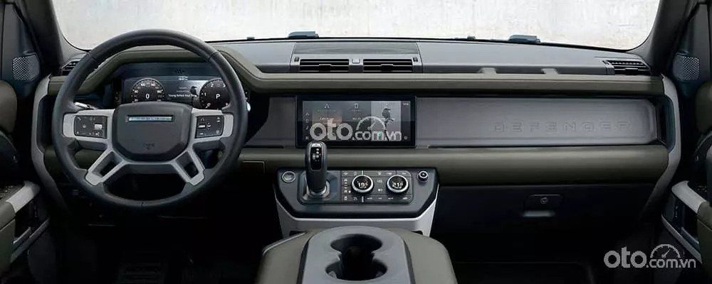 Khoang nội thất Land Rover Defender với thiết kế hiện đại