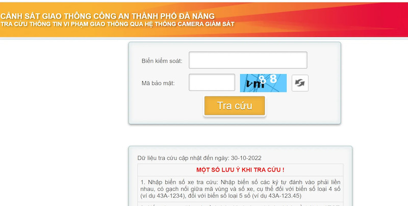 Nhập đúng định dạng biển số xe khi tra cứu phạt nguội ô tô trực tuyến