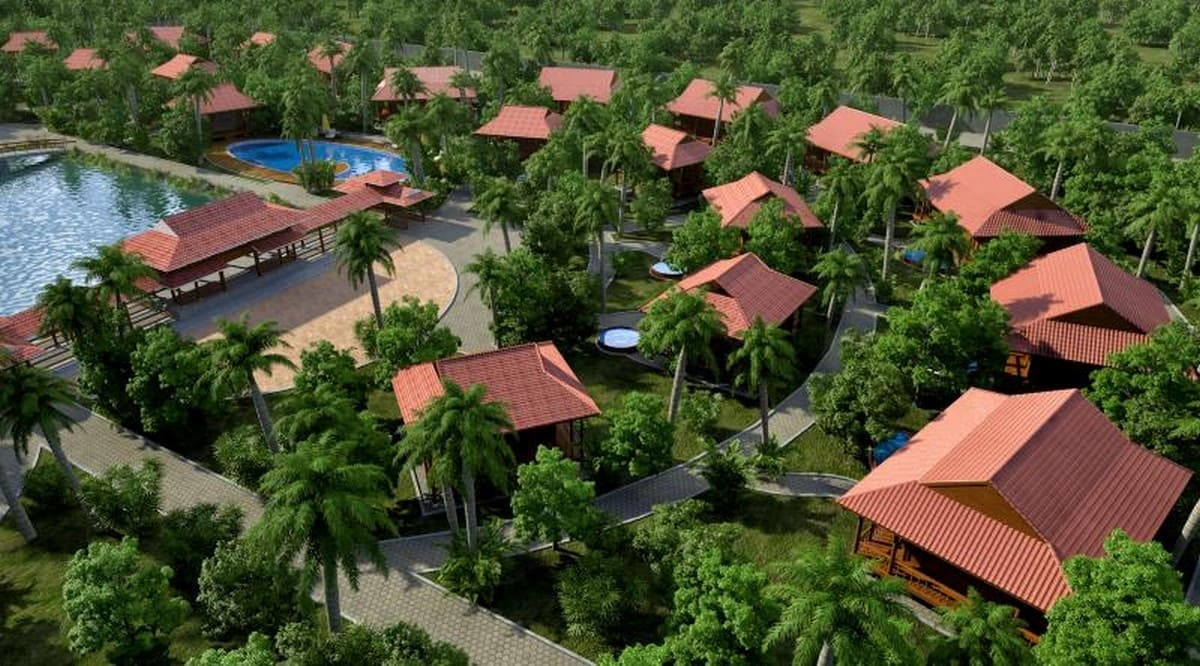 Toàn cảnh một khu nghỉ dưỡng hoặc khách sạn tại Cà Mau