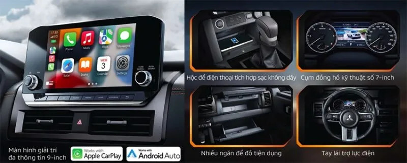 Bảng điều khiển và các tính năng tiện ích trên Mitsubishi Triton 2025