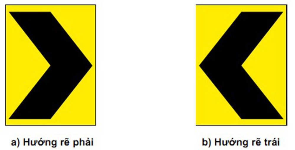 Biển báo chỉ dẫn hướng rẽ hoặc đường cong nguy hiểm trên đường cao tốc