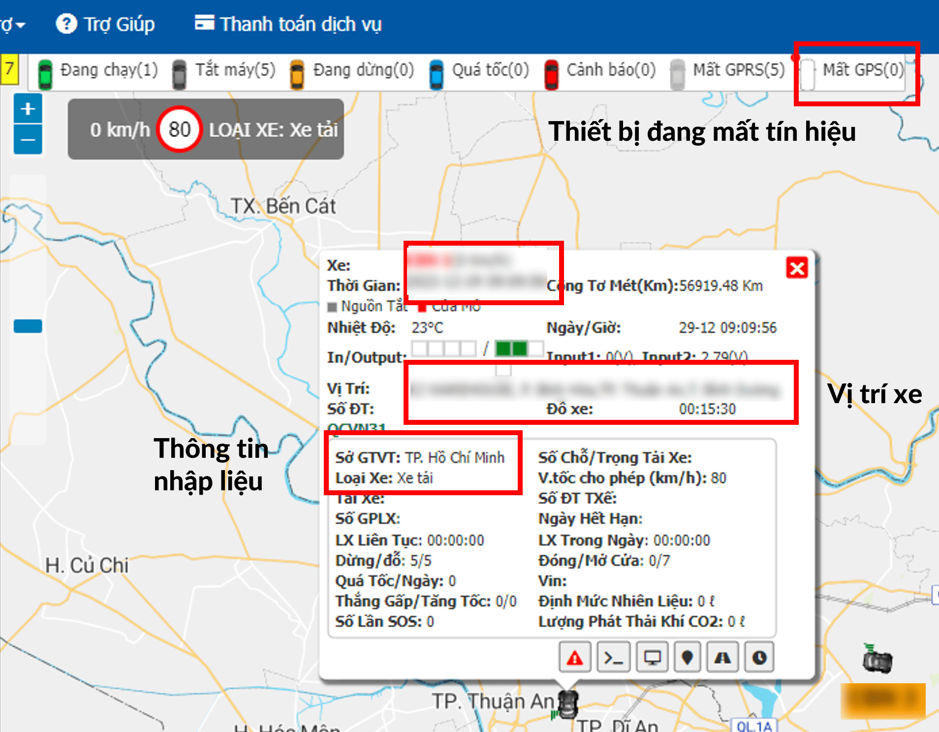 Giao diện đăng nhập hệ thống quản lý thiết bị giám sát hành trình
