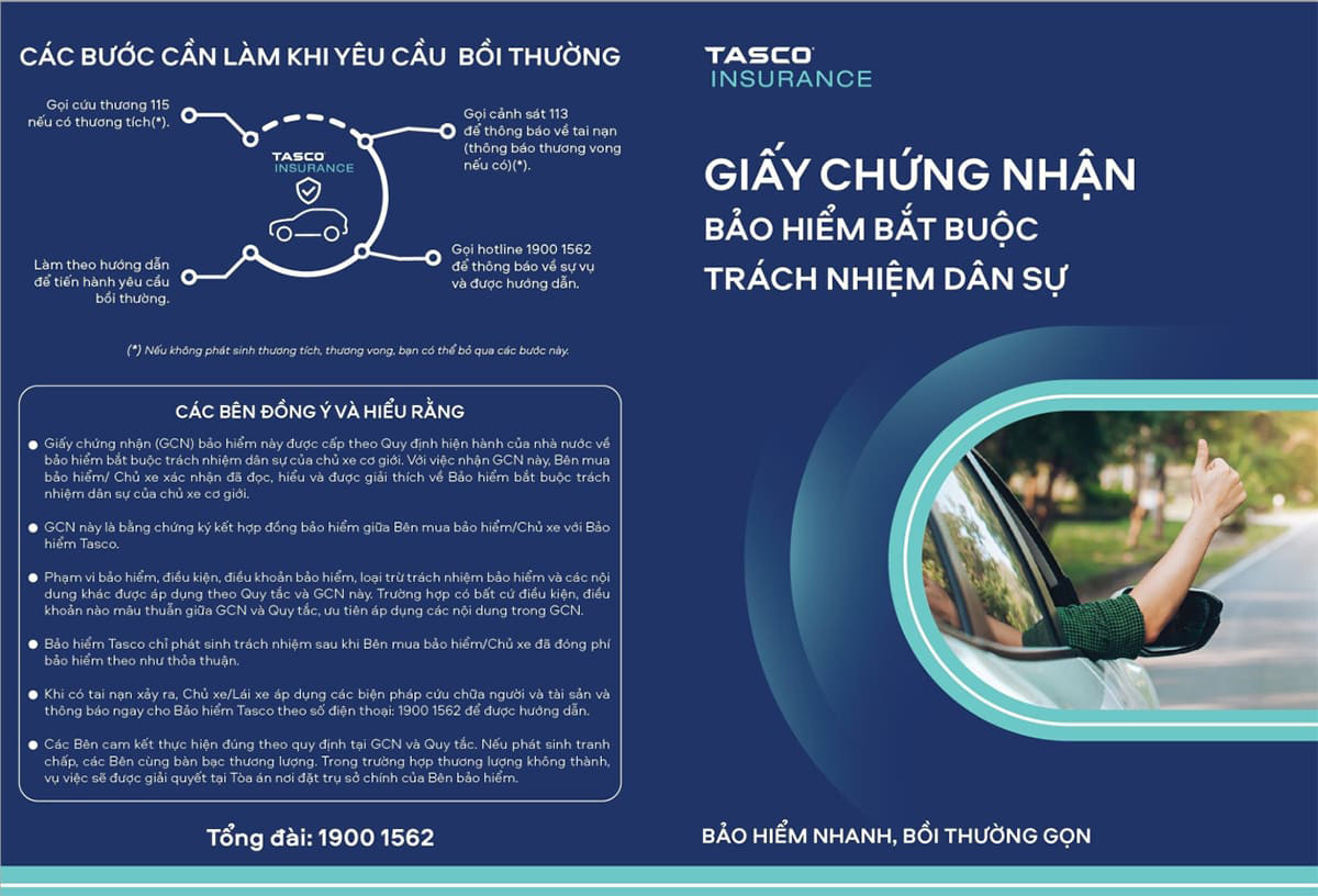 Giấy chứng nhận bảo hiểm trách nhiệm dân sự bắt buộc ô tô