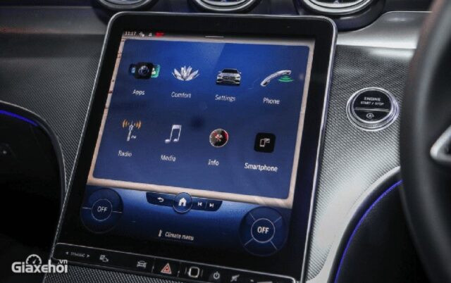 Khoang lái Mercedes C200 Avantgarde 2024 với màn hình trung tâm