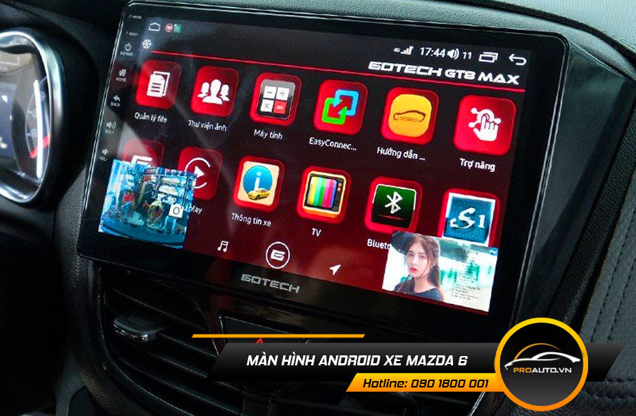 Màn hình Android tích hợp trong khoang lái xe Mazda 6, mang đến trải nghiệm giải trí và dẫn đường thông minh.