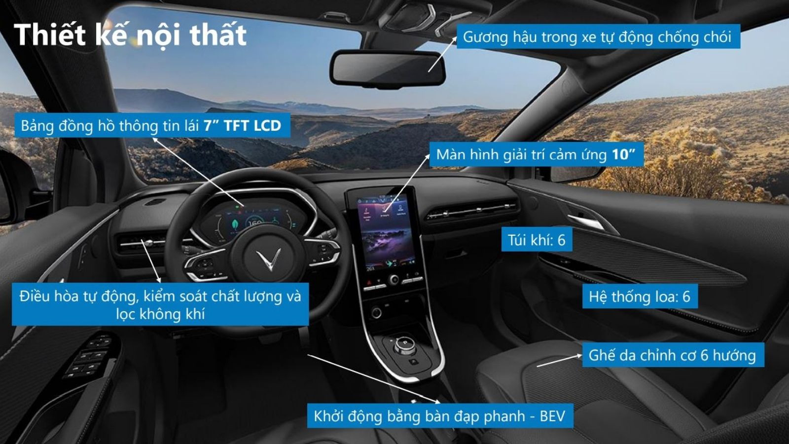 Màn hình trung tâm cảm ứng lớn trong nội thất VinFast VF e34