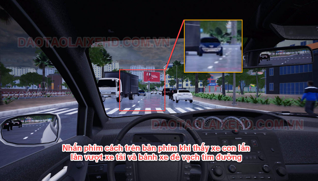 Ô tô đối diện lấn làn vượt xe đang có tín hiệu dừng khẩn cấp