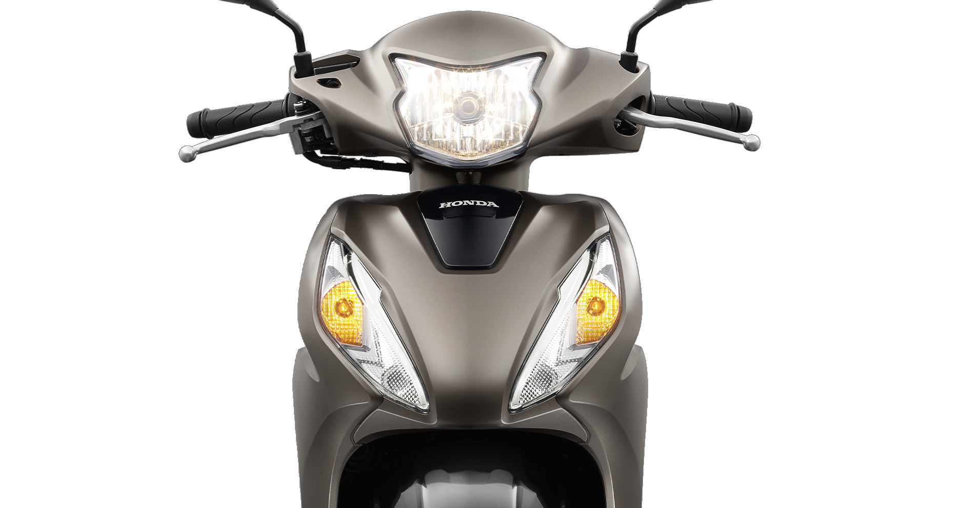 Phần đầu xe Honda Vision 2025 với thiết kế đèn chiếu sáng hiện đại và phong cách